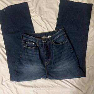 H&M dark wide leg blue Jeans size 4 curvy fit